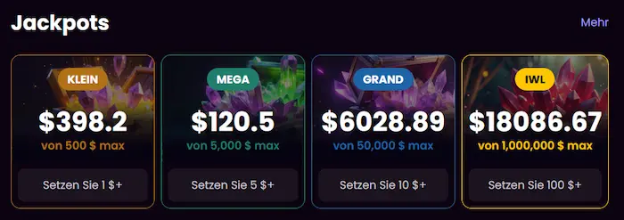 Wetten & Spiele jackpots