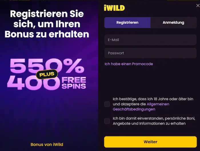 IWild Casino login